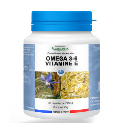 Omega 3/6 Vitamina E 60 cápsulas de 715 mg suplemento alimentar