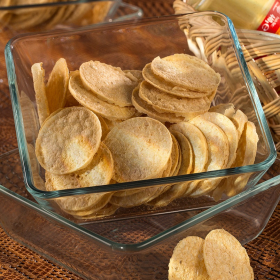Lote de 10 saquetas de batatas proteicas sabor frango assado 