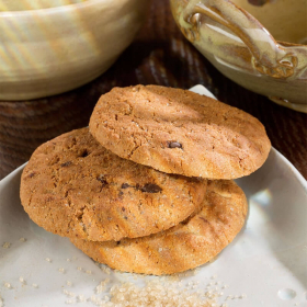 Cookies proteicos com pepitas de chocolate