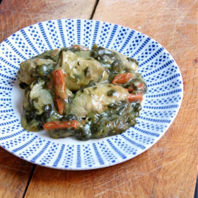 Plat cuisiné filet de poulet avec ses épinards à la crème SG