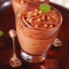 Sobremesa chocolate-nougat rica em proteínas - Entremets Choco Nougat