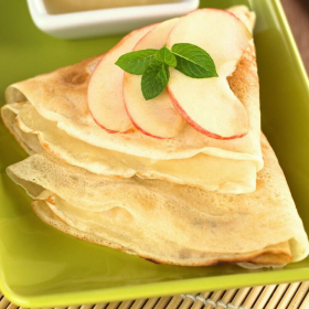 Crêpe pomme caramel hyperprotéinée