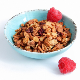 Muesli crunchy con lamponi