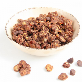 Cereali muesli crunchy cioccolato fondente