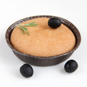 Focaccia pronta para consumir em embalagem individual de 50g.